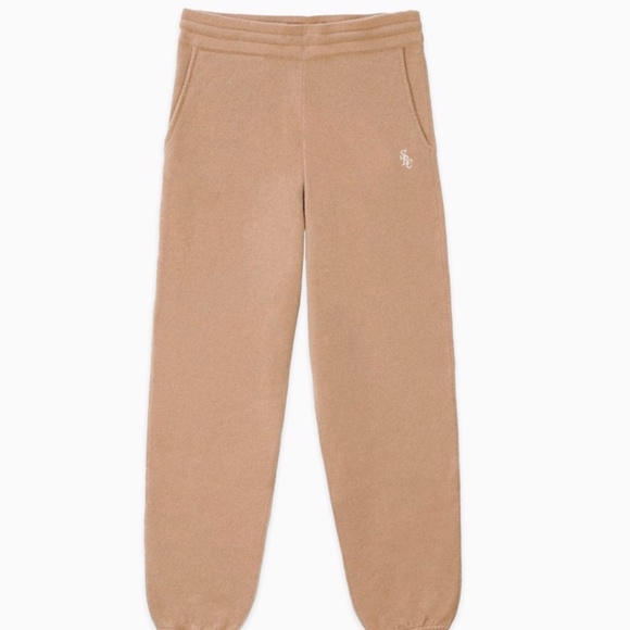 SPORTY & RICH - 2 Piece 100% Cashmere Tracksuit in Camel - MSRP - $675 BNWT - Picture 4 of 9